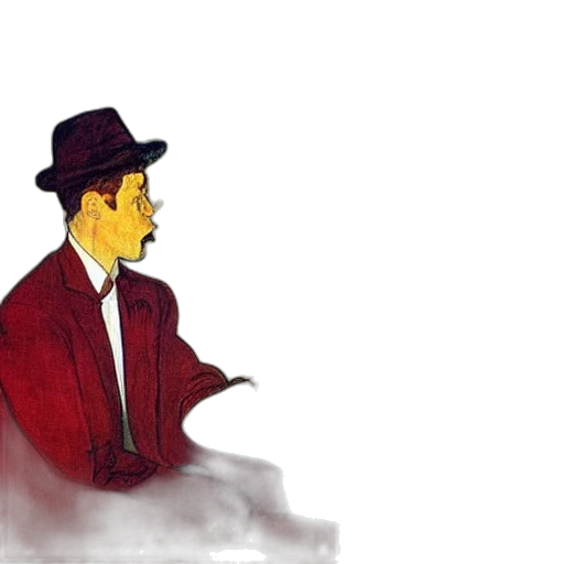 hat, jacket, staff, face transparent PNG cut-out