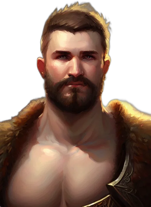 face, jacket, fantasy art, oil painting transparent PNG cut-out