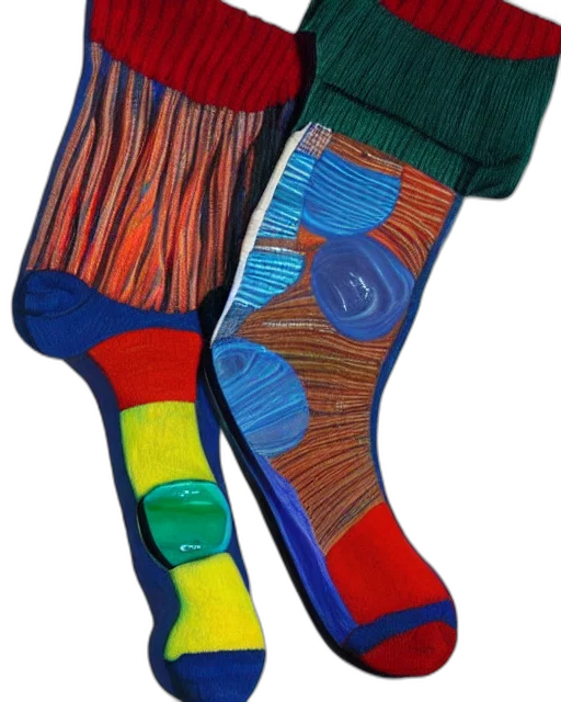 shoes, colorful, sock, full transparent PNG cut-out