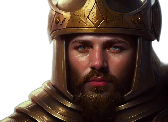 face, crown, sword, fantasy art transparent PNG cut-out