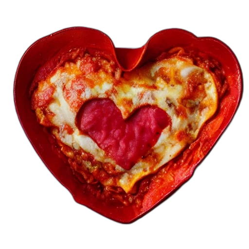 food, heart, shaped, lasagan transparent PNG cut-out
