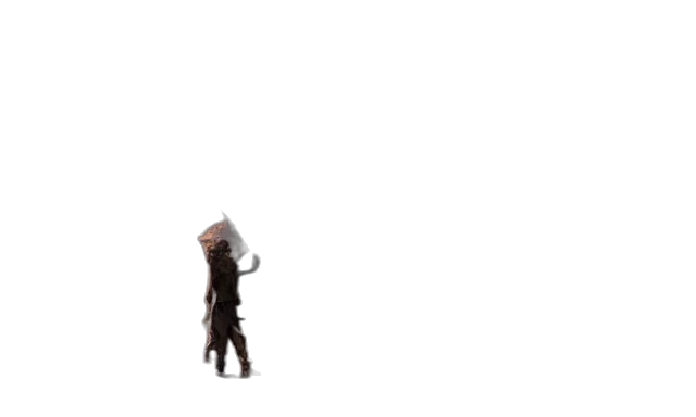 staff, hat, robot, creature transparent PNG cut-out