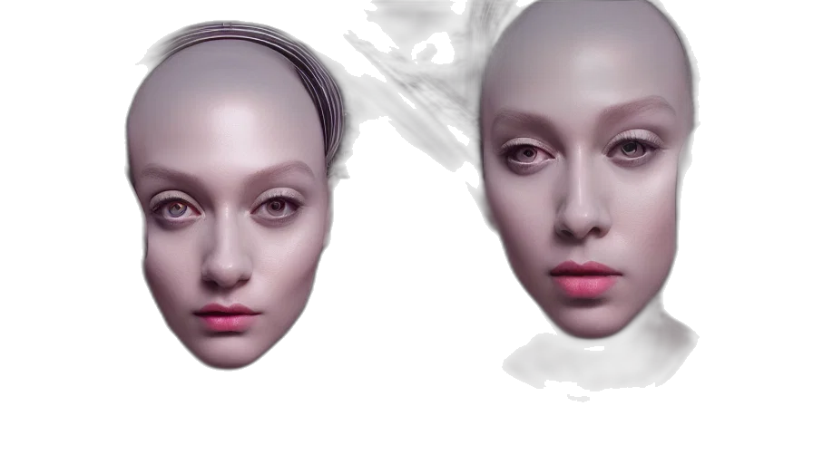 robot, mask, face, 3d render transparent PNG cut-out