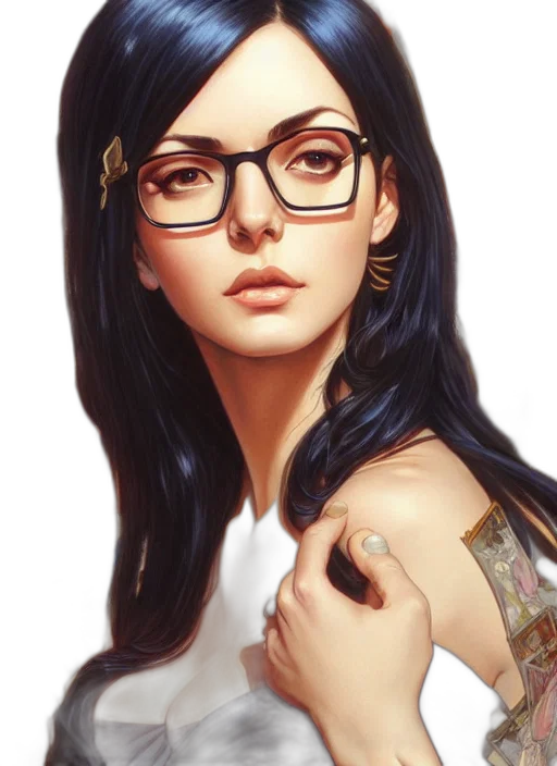 jewelry, face, dress, comic book art transparent PNG cut-out