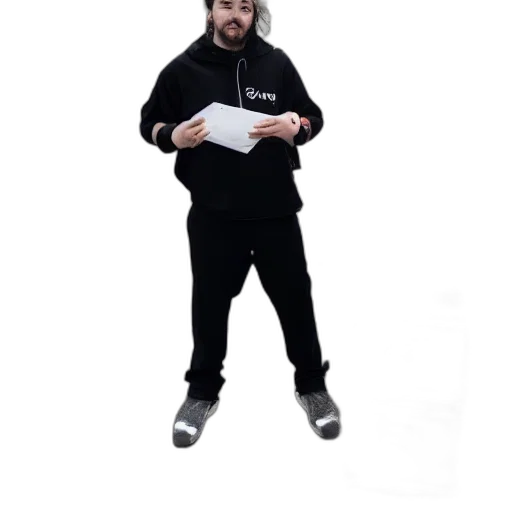 jacket, staff, hat, creature transparent PNG cut-out