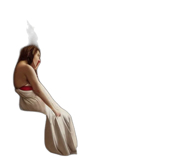 dress, hat, staff, hair transparent PNG cut-out
