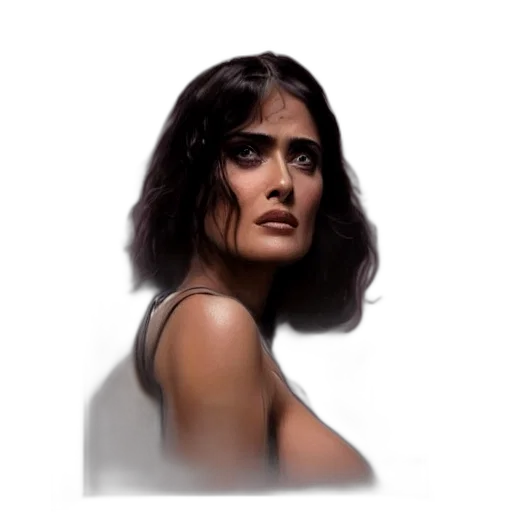 face, hair, dress, photorealistic transparent PNG cut-out