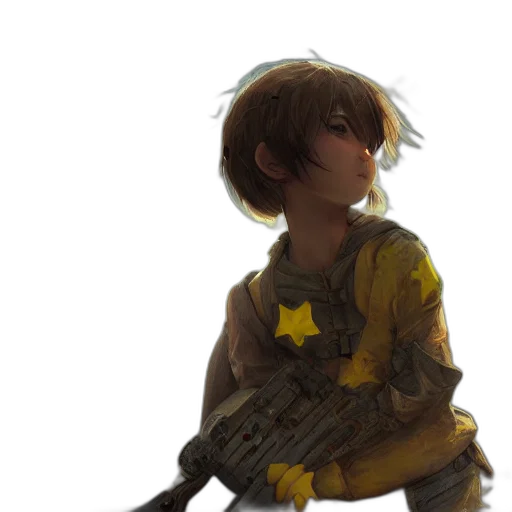 weapon, staff, jacket, robot transparent PNG cut-out