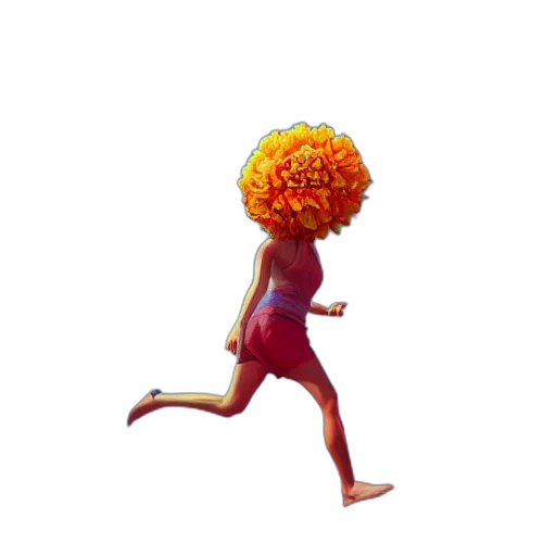 flower, hair, dress, creature transparent PNG cut-out