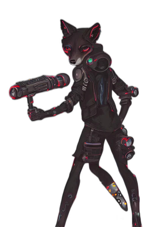 robot, staff, weapon, jacket transparent PNG cut-out