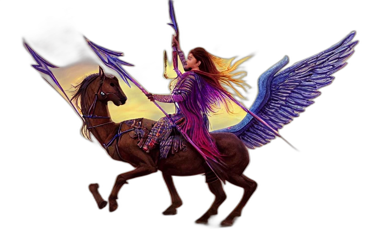 dragon, sword, staff, fantasy art transparent PNG cut-out