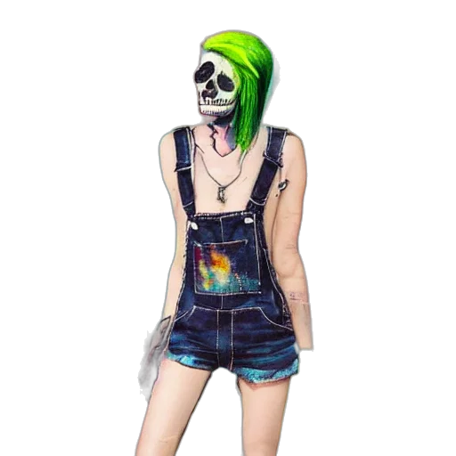 dress, cartoon, concept art, vaporwave transparent PNG cut-out