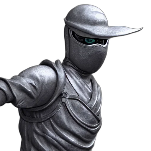 robot, mask, 3d render, concept art transparent PNG cut-out