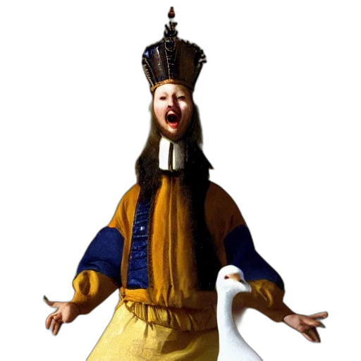 crown, staff, hat, face transparent PNG cut-out