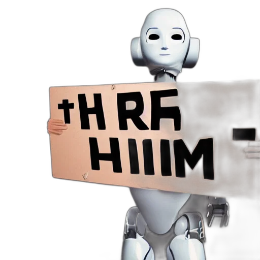 robot, 3d render, human, holding transparent PNG cut-out