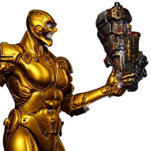 robot, weapon, concept art, 3d render transparent PNG cut-out