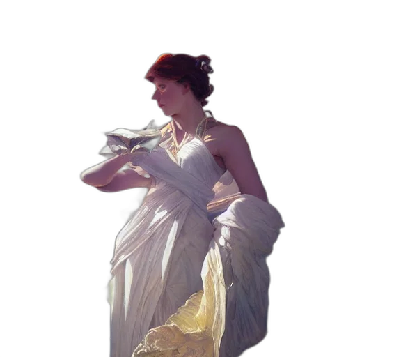 dress, crown, jewelry, staff transparent PNG cut-out