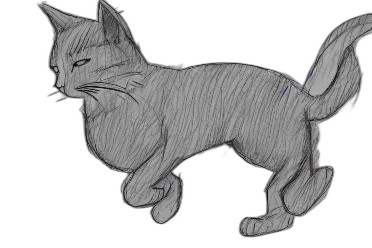 animal, creature, staff, pencil sketch transparent PNG cut-out