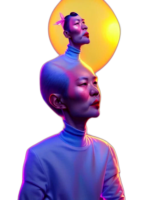 face, robot, crown, staff transparent PNG cut-out