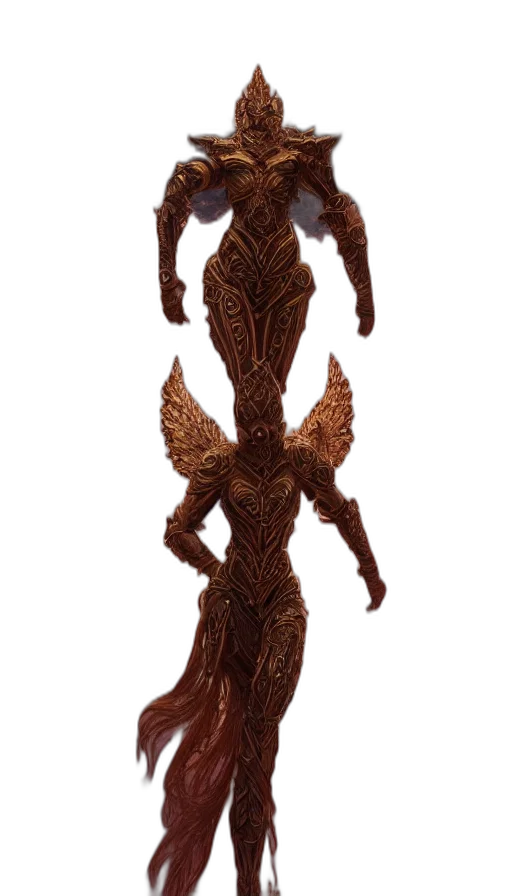 creature, staff, dragon, robot transparent PNG cut-out