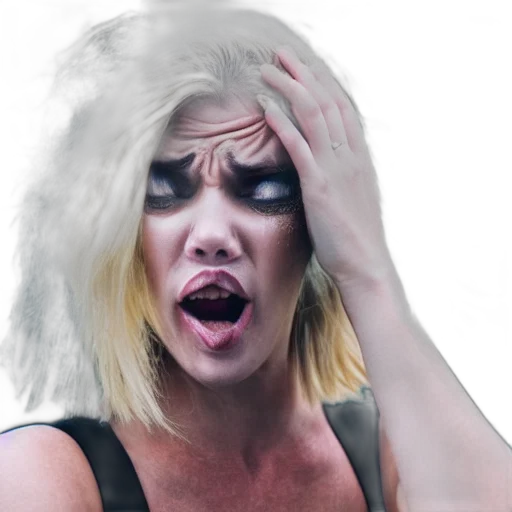 hair, triggered, crying, blonde transparent PNG cut-out