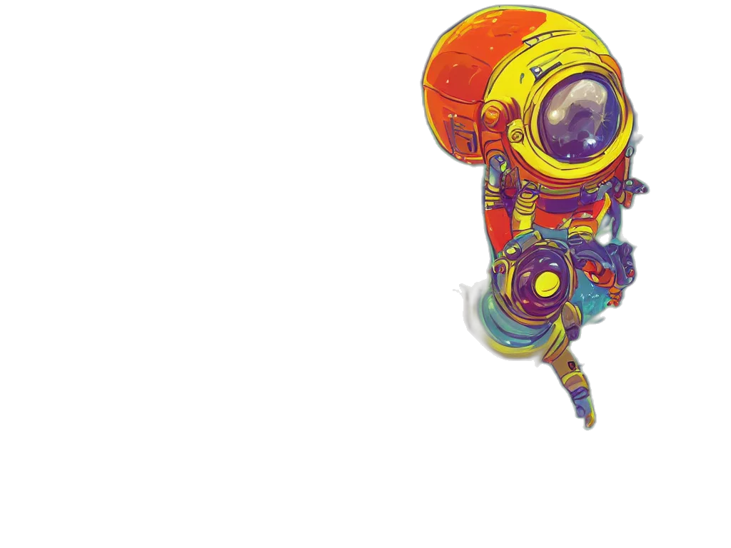 robot, mask, creature, staff transparent PNG cut-out