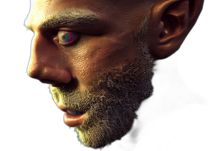 face, mask, photorealistic, 3d render transparent PNG cut-out