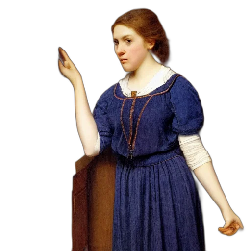 dress, staff, face, oil painting transparent PNG cut-out