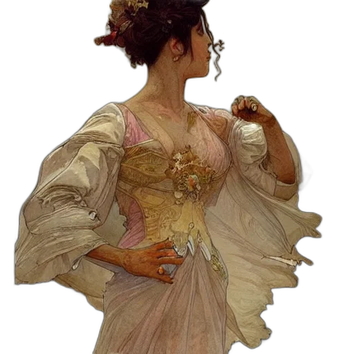dress, staff, jewelry, crown transparent PNG cut-out