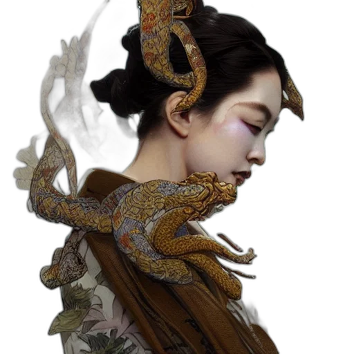 dragon, creature, staff, jewelry transparent PNG cut-out