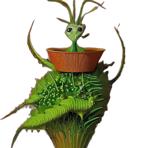 crown, staff, creature, hat transparent PNG cut-out