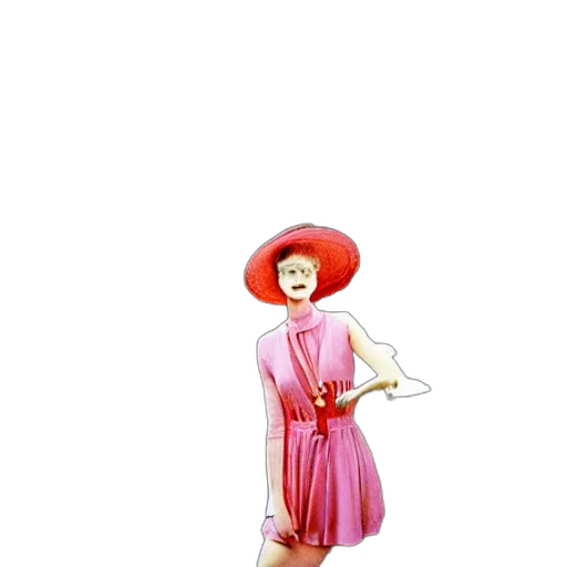 dress, hat, staff, umbrella transparent PNG cut-out
