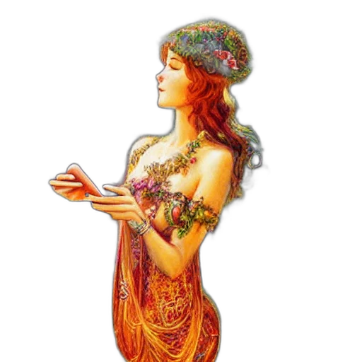 dress, jewelry, crown, fantasy art transparent PNG cut-out