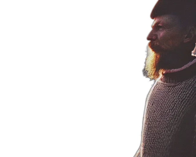 hat, face, jacket, staff transparent PNG cut-out