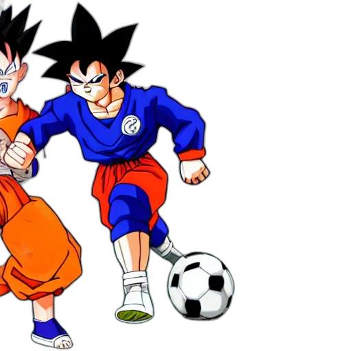 concept art, goku, playing, football transparent PNG cut-out