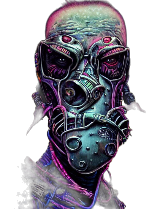 mask, face, robot, cyberpunk transparent PNG cut-out