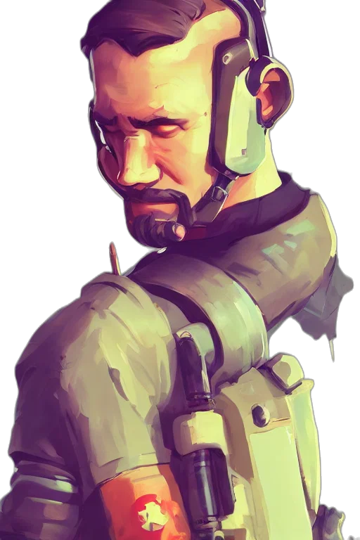 robot, face, staff, weapon transparent PNG cut-out