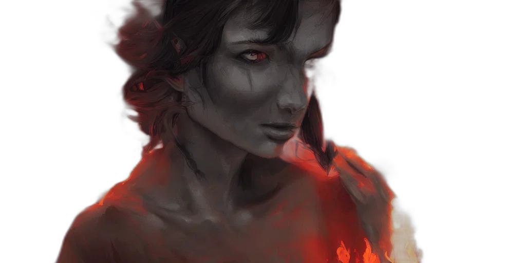 face, dragon, fantasy art, watercolor transparent PNG cut-out