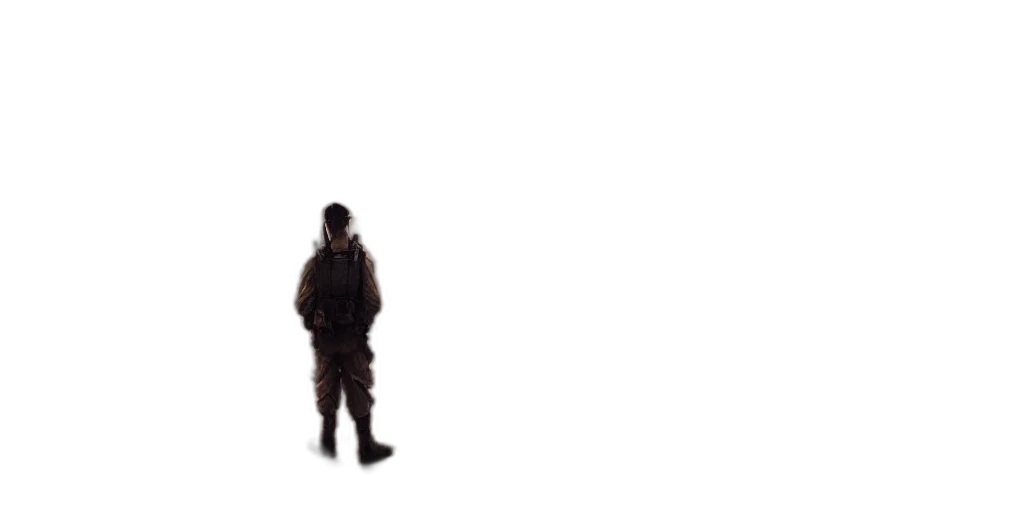 jacket, robot, staff, creature transparent PNG cut-out