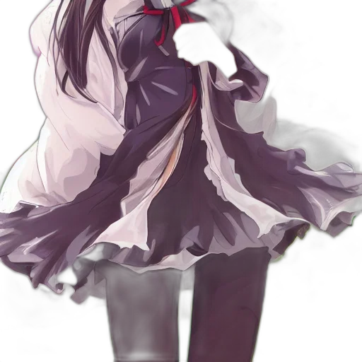dress, jacket, staff, weapon transparent PNG cut-out