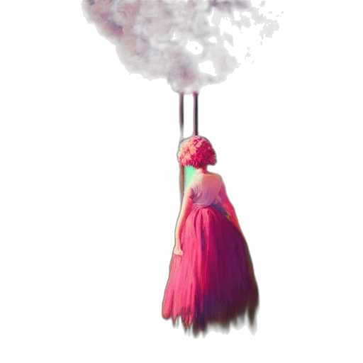 dress, umbrella, hair, staff transparent PNG cut-out