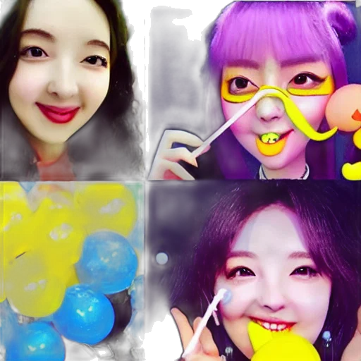 photorealistic, colorful, caricature, nayeon transparent PNG cut-out
