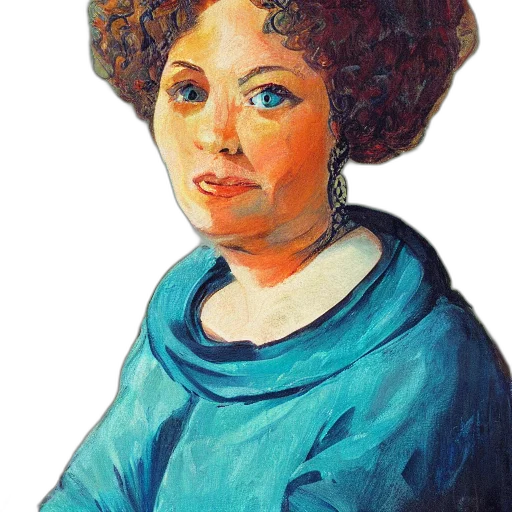 face, dress, staff, oil painting transparent PNG cut-out