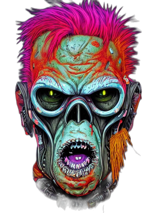mask, face, creature, jacket transparent PNG cut-out
