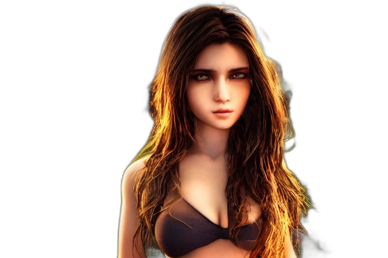 face, dress, hair, photorealistic transparent PNG cut-out