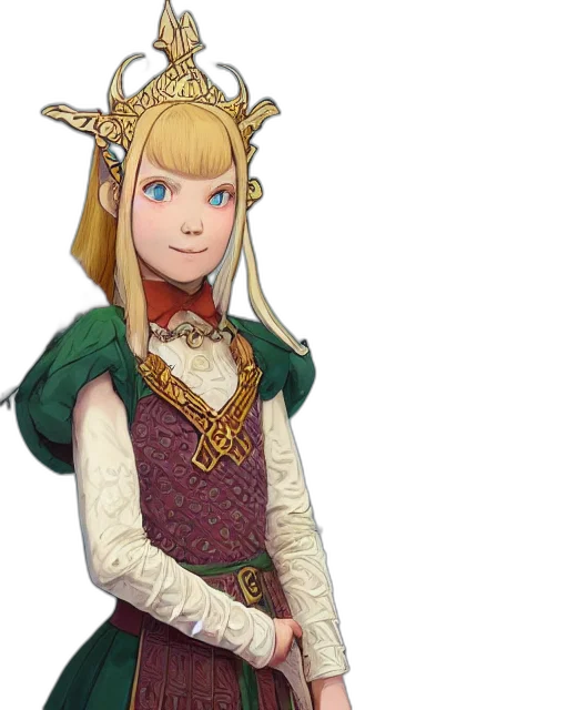 dragon, staff, crown, dress transparent PNG cut-out