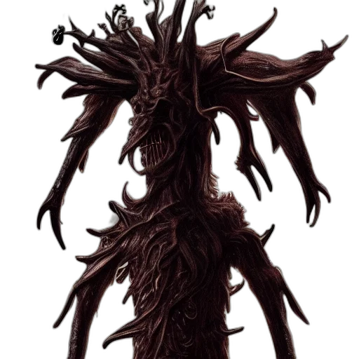 creature, hair, tree, staff transparent PNG cut-out