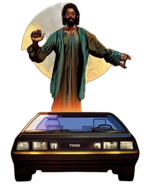 robot, car, concept art, vaporwave transparent PNG cut-out