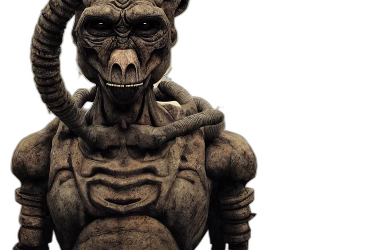creature, mask, concept art, 3d render transparent PNG cut-out