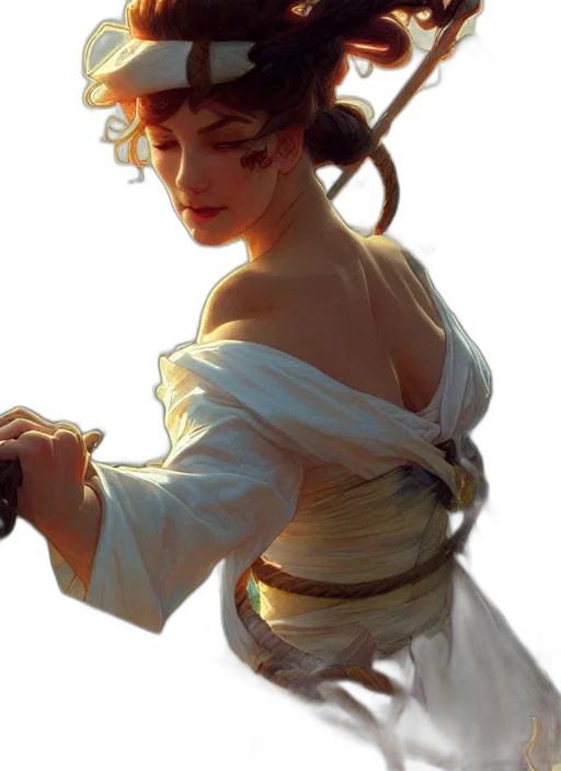 dress, staff, sword, jewelry transparent PNG cut-out